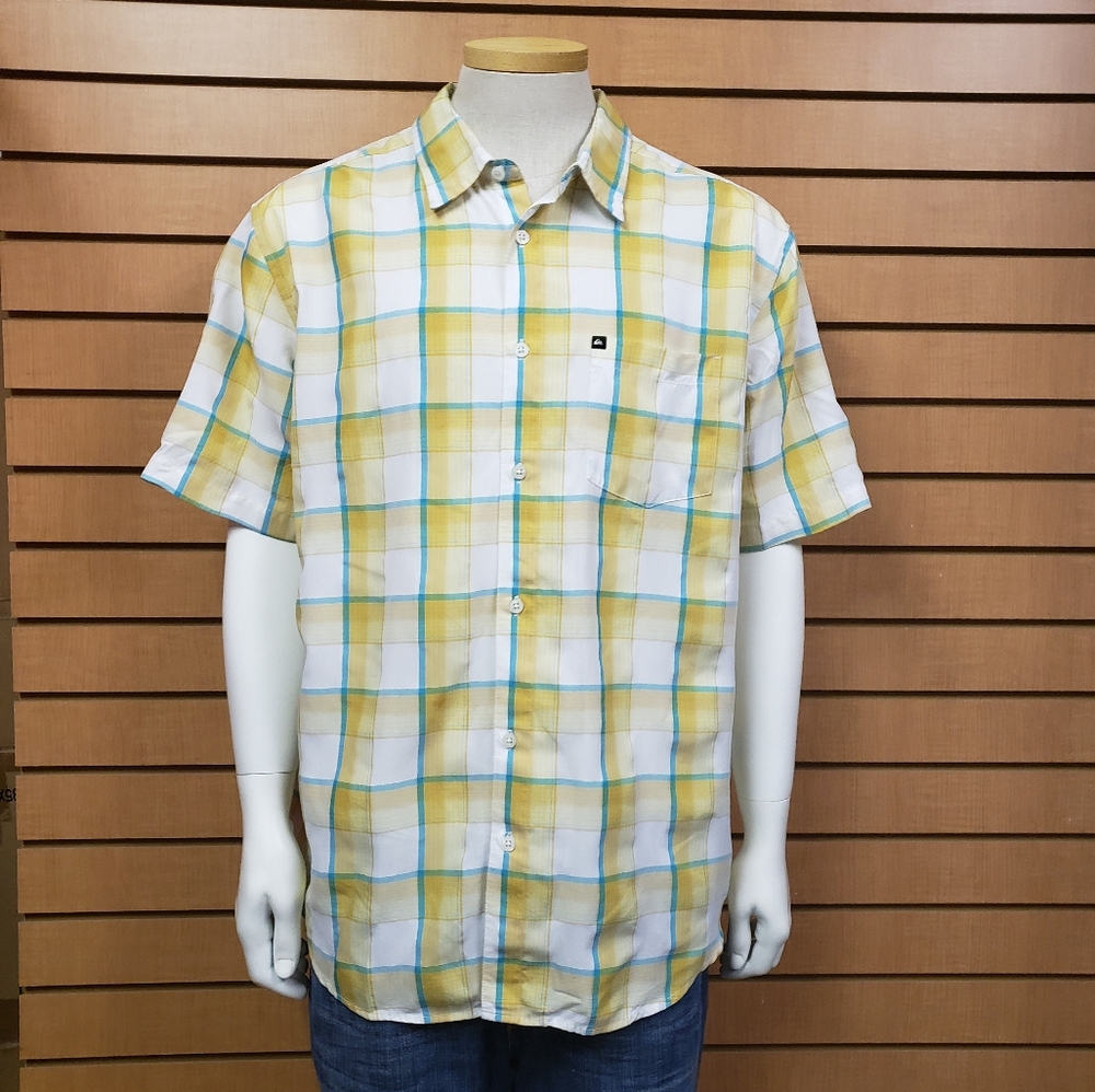 Quiksilver Plaid Shirt Yellow Large